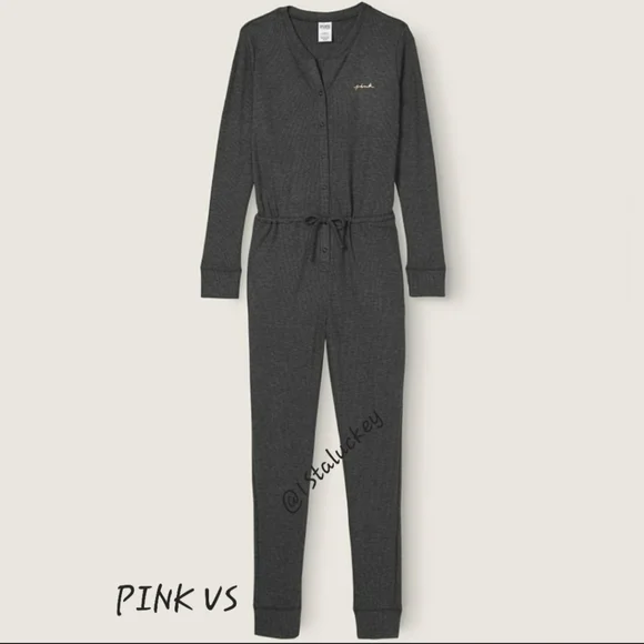 PINK Victoria's Secret Thermal Pajama Onesie sz XL - Picture 8 of 10